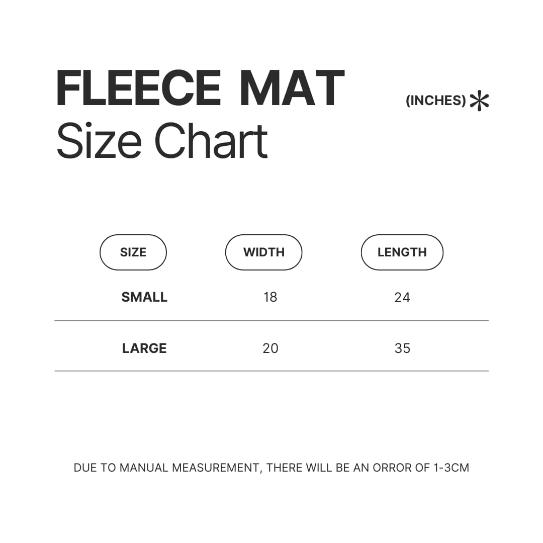 Fleece Mat Size Chart - Sasaki And Miyano Merch