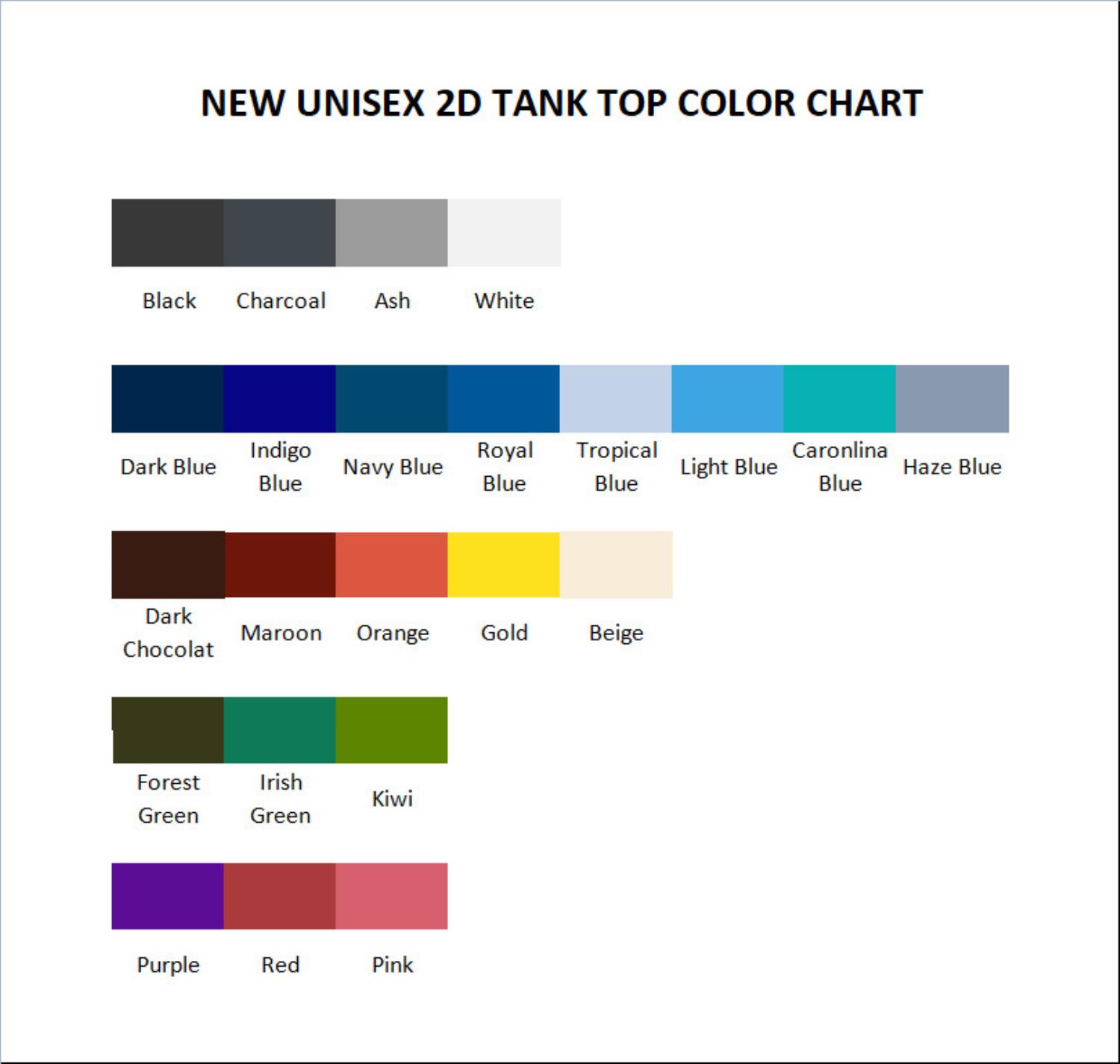 tank top color chart - Sasaki And Miyano Merch